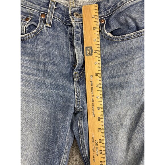 Levis Jeans Womens 24 Blue Low Pro Straight Distressed Ripped Denim Jeans - Picture 4 of 9